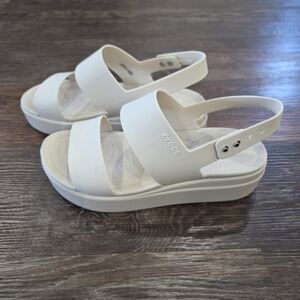 CROCS Women's White Platform Slingback Sandal